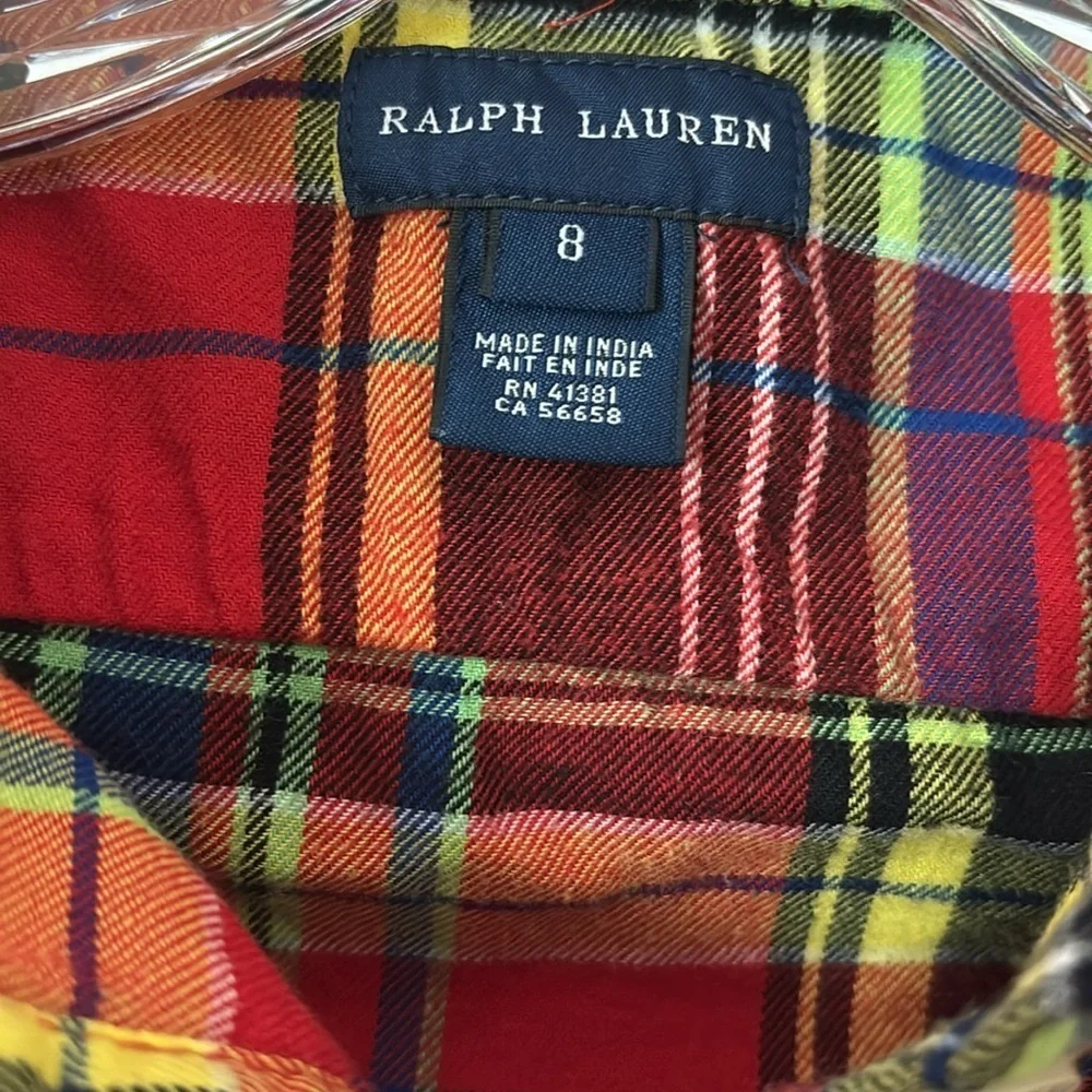 Girls Ralph Lauren Plaid Flannel Top, Size 8